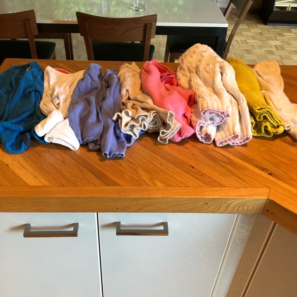 Lot of 8 baby / toddler girls cardigan sweaters